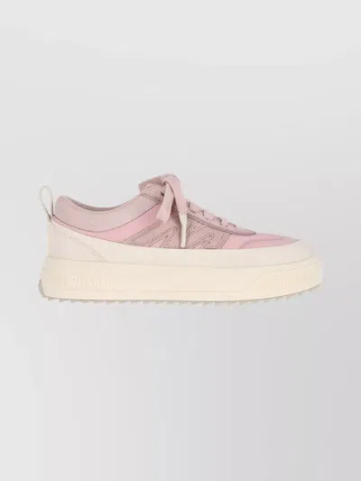 Moncler Casual Low Top Sneakers With Pull Tab In Pink