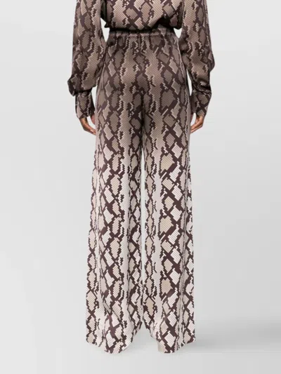Stella Mccartney Snakeskin Pattern Wide Leg Pajama Trousers In Brown