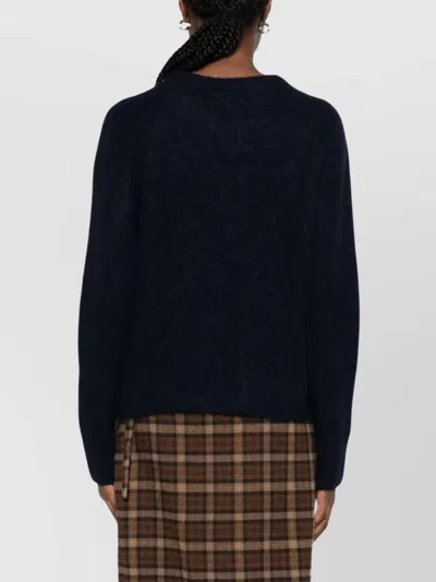 Woolrich Alpaca Blend Crew Neck Long Sleeve Sweater In Black