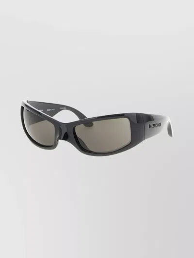 Balenciaga Rectangular Frame Sunglasses Dark Lenses In Black
