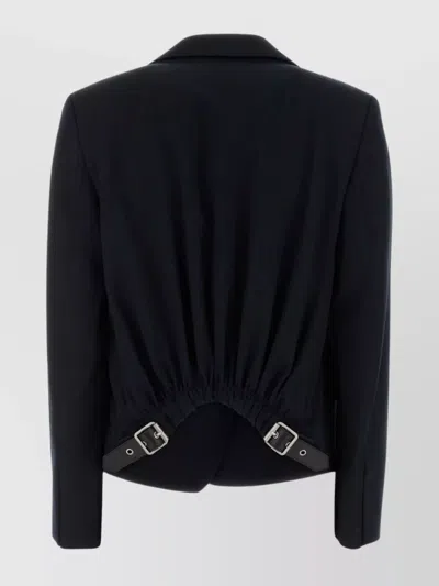 Loewe Wool Blazer With Notch Lapel And Back Buckle In Black