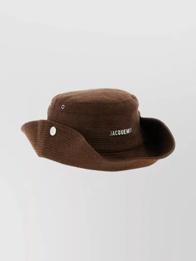 Jacquemus Le Bob De-nmes Bucket Hat In Brown