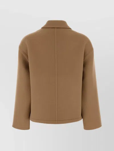 Gucci Boxy Silhouette Wool Blend Jacket In Brown