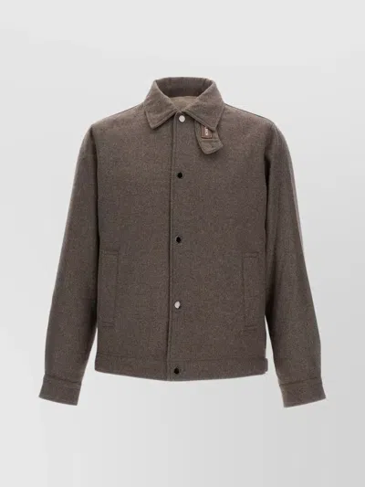 Woolrich Adjustable Waist Overshirt Pockets In Burgundy