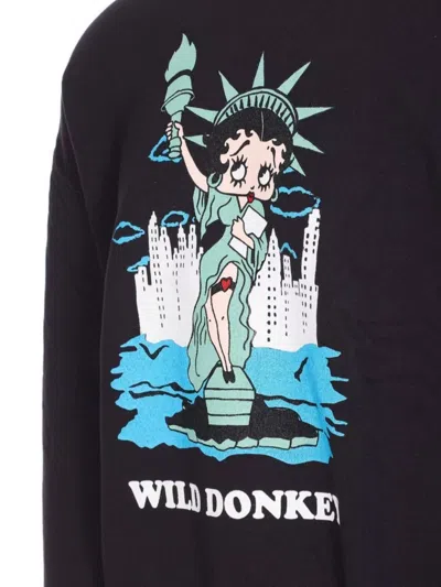 Wild Donkey Graphic Print Crewneck Sweater With Long Sleeves In Multi