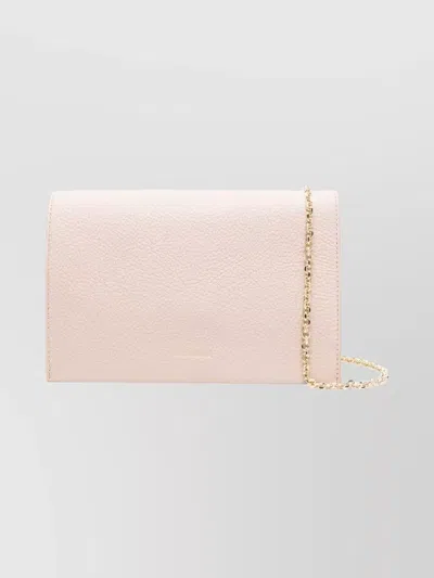 Coccinelle Chain Strap Pebbled Leather Shoulder Bag In Pink