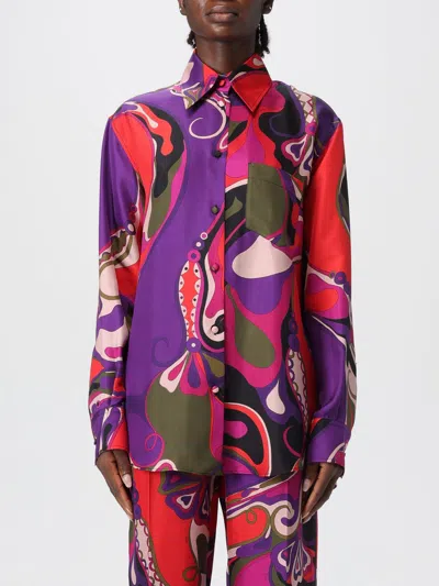 Pucci Orchid Print Shirt In Multi