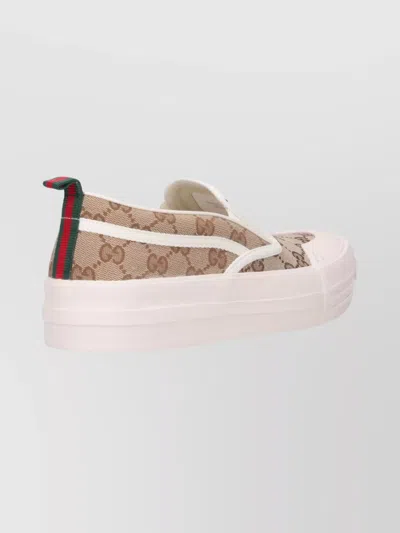 Gucci Monogram Pattern Low Top Sneakers With Pull Tab In Multi