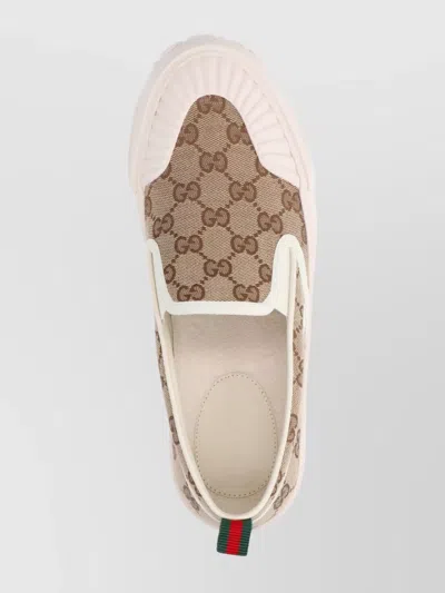 Gucci Monogram Pattern Low Top Sneakers With Pull Tab In Multi