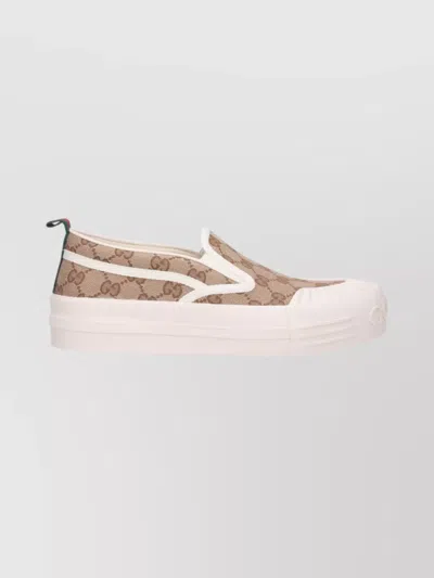 Gucci Monogram Pattern Low Top Sneakers With Pull Tab In Multi