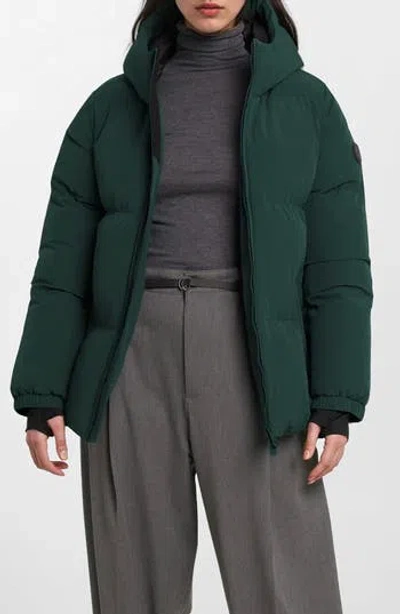 Noize Stacy Water Resistant Hooded Puffer Jacket In Green