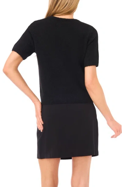 Halogenr Halogen(r) Short Sleeve Crewneck Sweater In Black