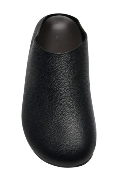 The Row Hudson Leather Relaxed Slippers In Black