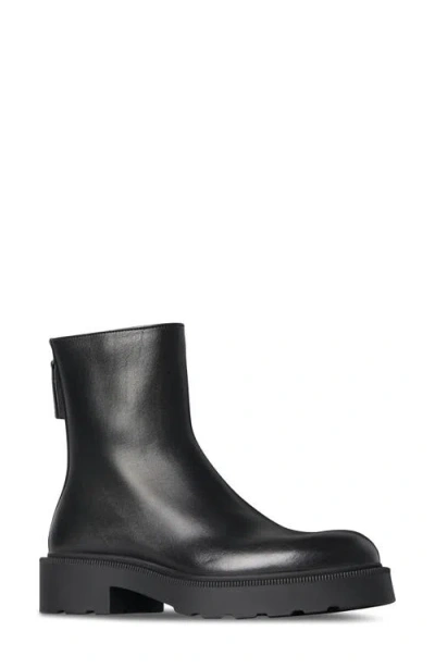 The Row Nobilis Leather Ankle Boots In Black
