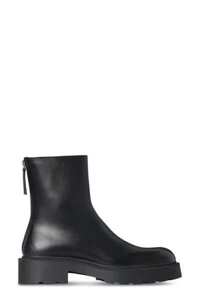 The Row Nobilis Leather Ankle Boots In Black