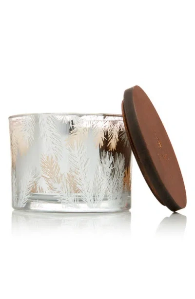 Thymes Frasier Fir Statement Three-wick Candle In Silver