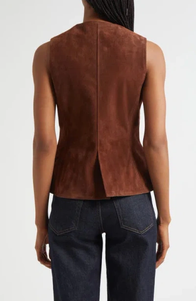 Cinq À Sept Chris Buttoned-pocket Suede Gilet In Brown