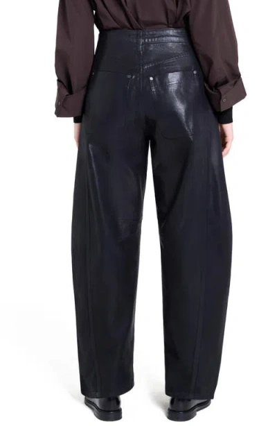 Twp Beryl Coated Barrel Leg Pants In Black