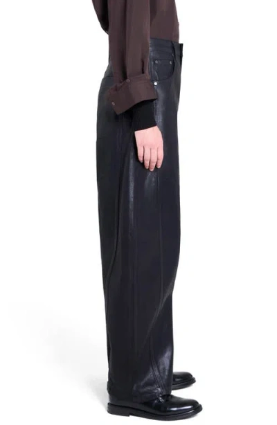 Twp Beryl Coated Barrel Leg Pants In Black