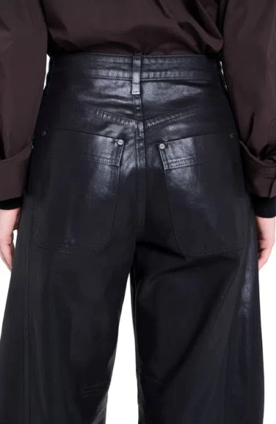 Twp Beryl Coated Barrel Leg Pants In Black