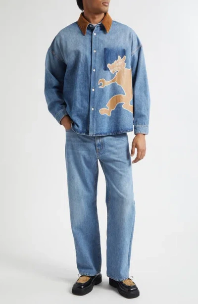 Marni Long Sleeve Shirt Contrast Collar In Blue