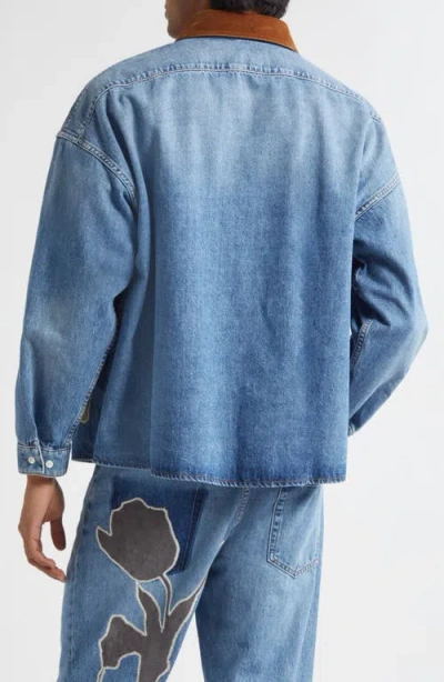 Marni Long Sleeve Shirt Contrast Collar In Blue