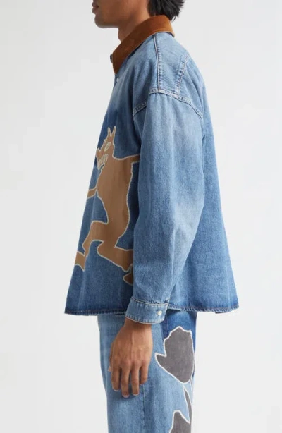 Marni Long Sleeve Shirt Contrast Collar In Blue