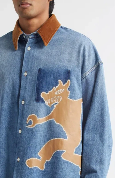 Marni Long Sleeve Shirt Contrast Collar In Blue