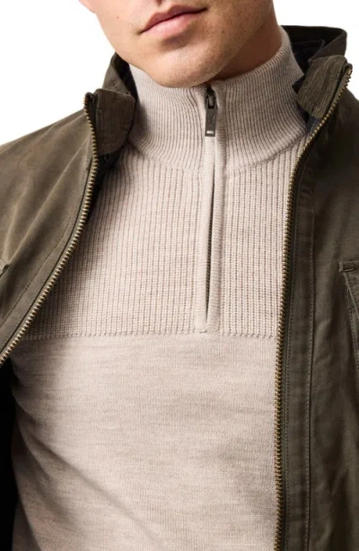 Rodd & Gunn Quail Rise Merino Wool Quarter Zip Sweater In Neutral