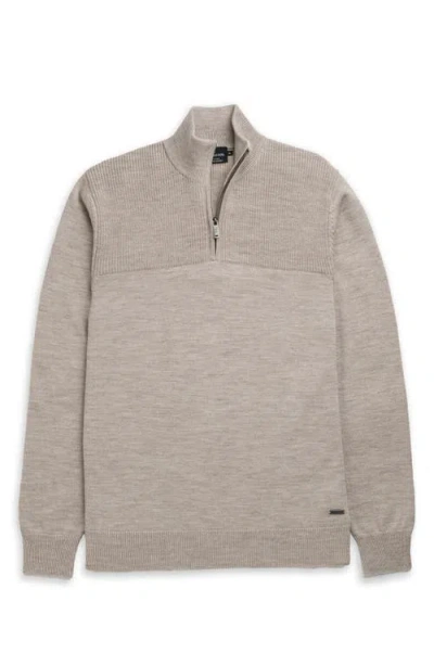 Rodd & Gunn Quail Rise Merino Wool Quarter Zip Sweater In Neutral