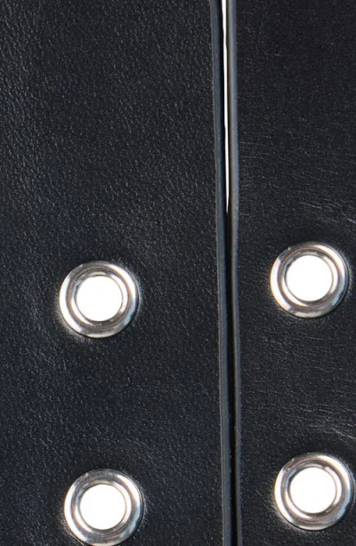 Isabel Marant Split Grommet Leather Belt In Black