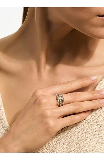 John Hardy Triple Spear Flex Ring, Pavé In Silver