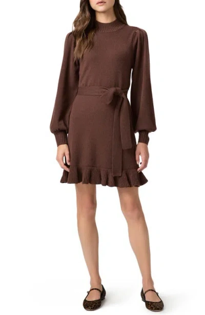 Paige Julita Long Sleeve Wool Blend Sweater Dress In Brown