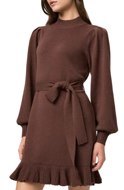 Paige Julita Long Sleeve Wool Blend Sweater Dress In Brown