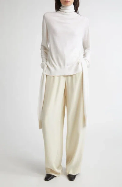 Totême Toteme Double Sleeve Wool & Silk Turtleneck Sweater In Brown