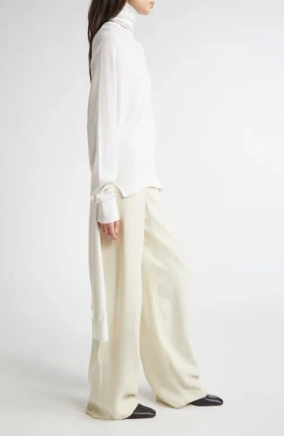 Totême Toteme Double Sleeve Wool & Silk Turtleneck Sweater In Brown