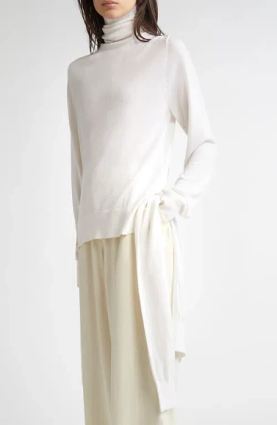 Totême Toteme Double Sleeve Wool & Silk Turtleneck Sweater In Brown