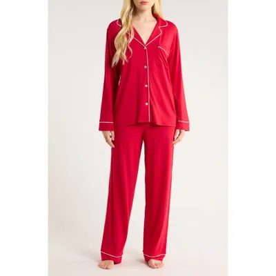 Eberjey Gisele Tencel Modal Long Pj Set In Red