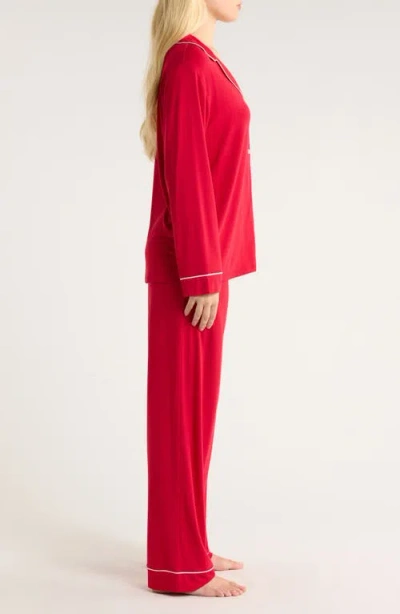 Eberjey Gisele Tencel Modal Long Pj Set In Red