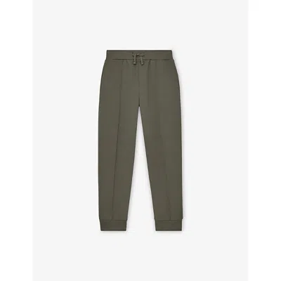 Reiss Dark Sage Premier Interlock Jersey Joggers 9-13 In Green