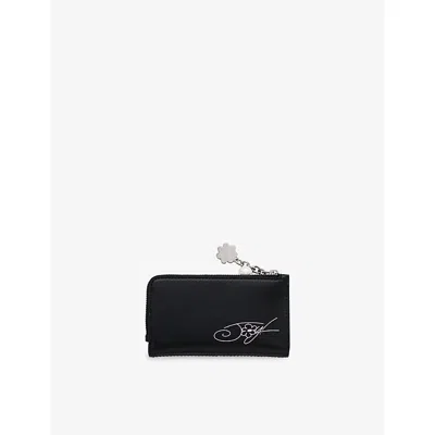Marc Jacobs Womens Black Multi  X Hattie Stewart The Medium Flat Leather Wallet In Black