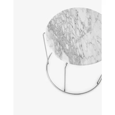 &tradition White Carrara Marble Wire Stool 18cm In White