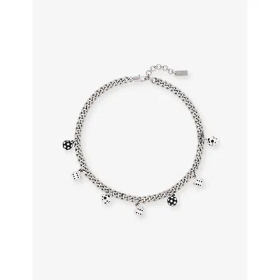 Marc Jacobs X Derrick Adams The Dice Charm Necklace In Silver