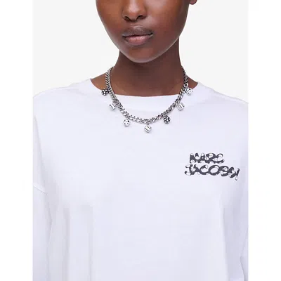 Marc Jacobs X Derrick Adams The Dice Charm Necklace In Silver