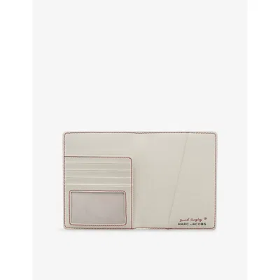Marc Jacobs Yellow Multi  X David Shrigley Leather Passport Case In Multi