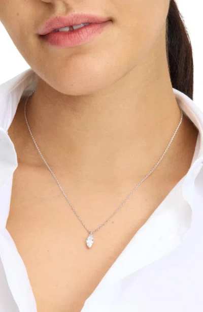 Kate Spade New York Signature Solitaire Cubic Zirconia Pendant Necklace In Silver