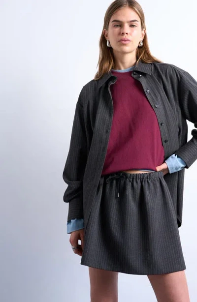 Topshop Brushed Low Rise Flippy Mini Micro Skirt In Gray