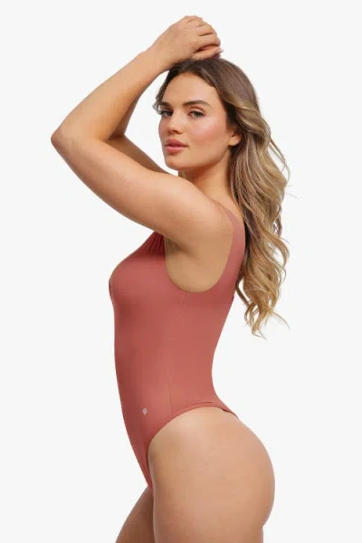 Popilush Elastic Cloud-touch All-in-one Shaping Bodysuit In Brown