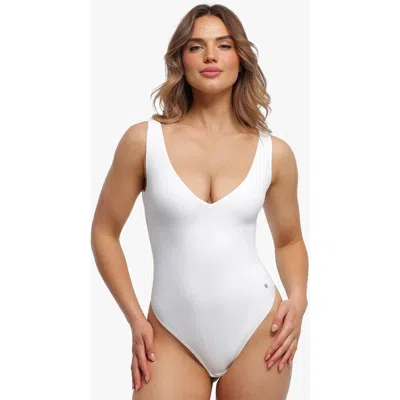 Popilush Elastic Cloud-touch All-in-one Shaping Bodysuit In White