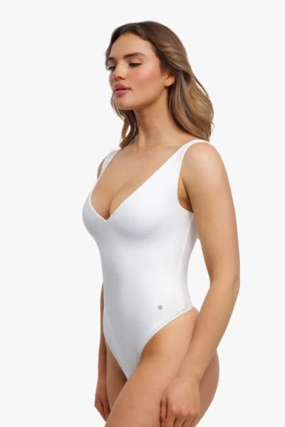 Popilush Elastic Cloud-touch All-in-one Shaping Bodysuit In White